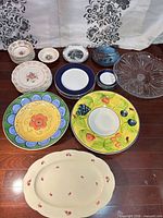 Group shot of all platters, plates and bowls