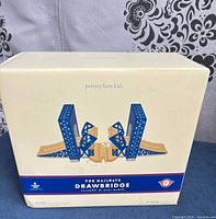 Front of sealed Pottery Barn Kids PBK Railways Drawbridge box