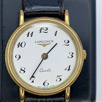 Front view showing full watch, dial, case, strap