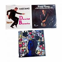 Front covers of all three David Bowie records