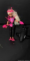 Full view of Barbie doll with accessories and orca