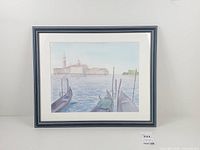 Framed watercolor painting front view