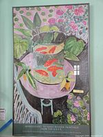 Framed still-life print with thin metal frame