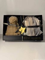 Boxed Steve Madden hat and scarf gift set
