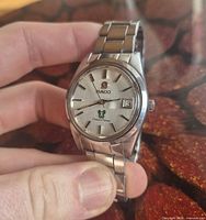 Front view of Rado Green Horse automatic wristwatch showing dial and bracelet