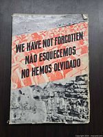 Front view of book with dust jacket showing trilingual title