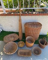 Group shot showing hamper, broom and all baskets