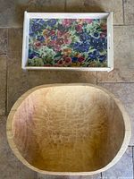 Top view of both items showing size and designs