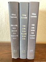 Spines of the three Millennium Trilogy hardcovers