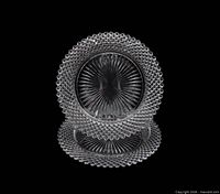 Two Miss America clear salad plates front view showing full pattern