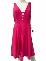 Front view of fuchsia A.J. Bari strappy dress