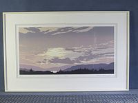 Front view of framed print showing entire artwork, mat and frame