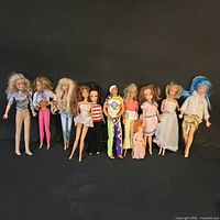 Front lineup of all 12 dolls standing