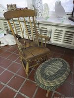 Rocking chair and matching footstool full view