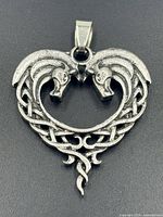 Front view of horse head heart pendant