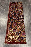 Full view of entire runner rug showing design and dimensions