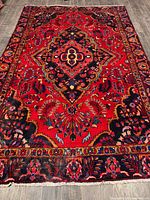 Full view of the entire Arak Lilihan rug showing design and size