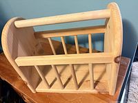 Angled top view showing overall form, slatted sides and handle