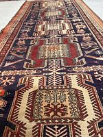 Close view of central medallions and border details