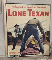 Full view of Lone Texan poster with ruler for scale