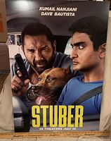 Front view of Stuber poster displaying artwork and credits