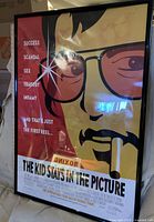 Full view of framed poster showing artwork, frame and glaze