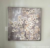 Front view of framed cherry blossom artwork