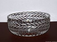 cut laurel pattern crystal bowl side view