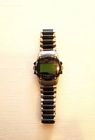 Front of Timex Atlantis 100 watch displaying case, bracelet and dial