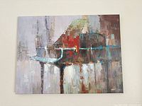 Full view of abstract grand piano canvas, wall-mounted