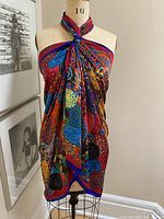 Front view of cover-up tied on mannequin