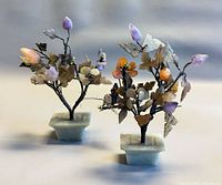 Both gemstone bonsai trees front view