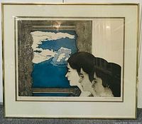 Full view of framed print with mat and frame