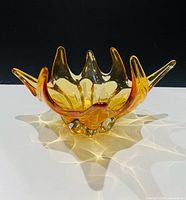 Top angled view of starburst Murano glass bowl