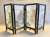 Front view of four-panel screen showing full artwork and frame