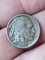 Obverse showing Native American profile and 1936 date
