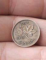 Reverse showing 1 CENT 1939 CANADA with maple leaves