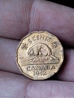 Reverse side showing beaver, denomination, date