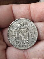 Reverse of 1966 half crown showing crowned shield and date