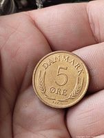 Obverse showing denomination 5 Øre with wheat ears