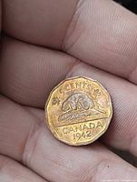 Reverse side showing beaver, denomination, year