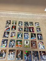 All 30 Topps baseball cards laid out together