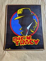 Front view of framed Dick Tracy poster under glass