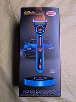 Front of sealed Gillette Labs Bugatti heated razor box