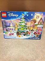 Front of factory-sealed LEGO Disney Advent Calendar box showing set number, piece count and artwork