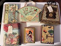 All six new note-card sets laid out together