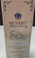 Front of sealed Mosheko Toner Milk box showing brand, product name, volume 110 ml/3.80 fl oz