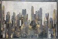 Full view of framed city skyline print