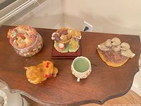 Top view showing all five items on table