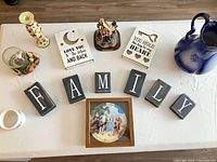 All items in lot arranged on table